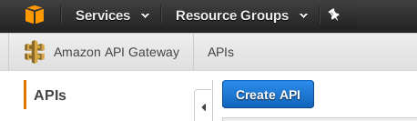 Create API button