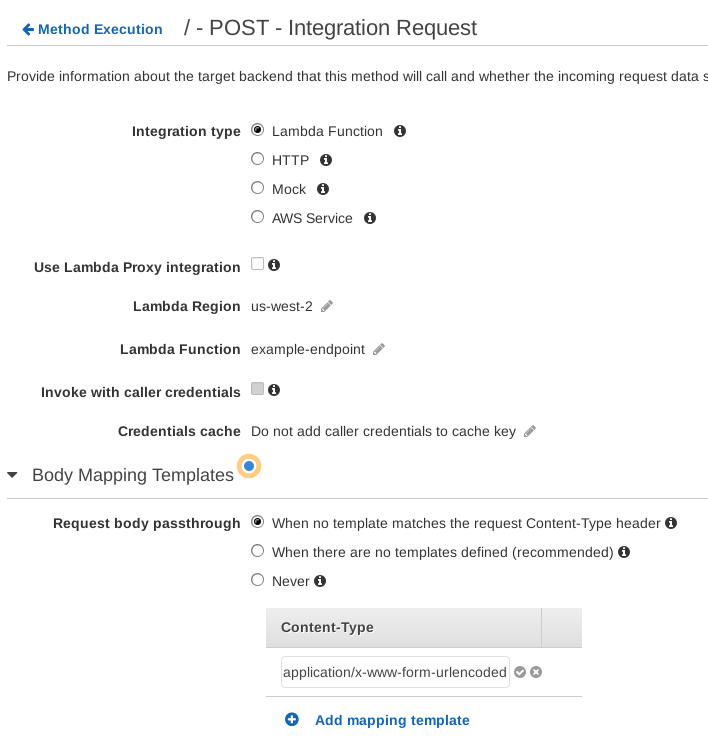 Creating an Integration Request
template